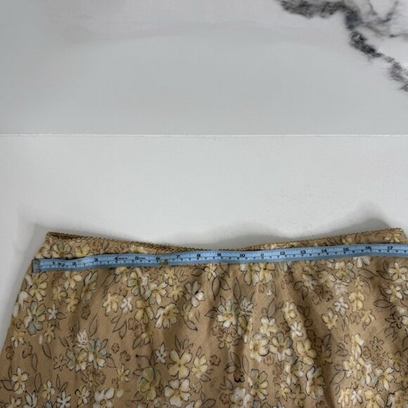 J. Jill Skirt A Line Midi Elastic Waist Linen Floral BeigeSize XLTBeige Cottage - Picture 4 of 6